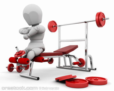 3D render of someone using gym equipment